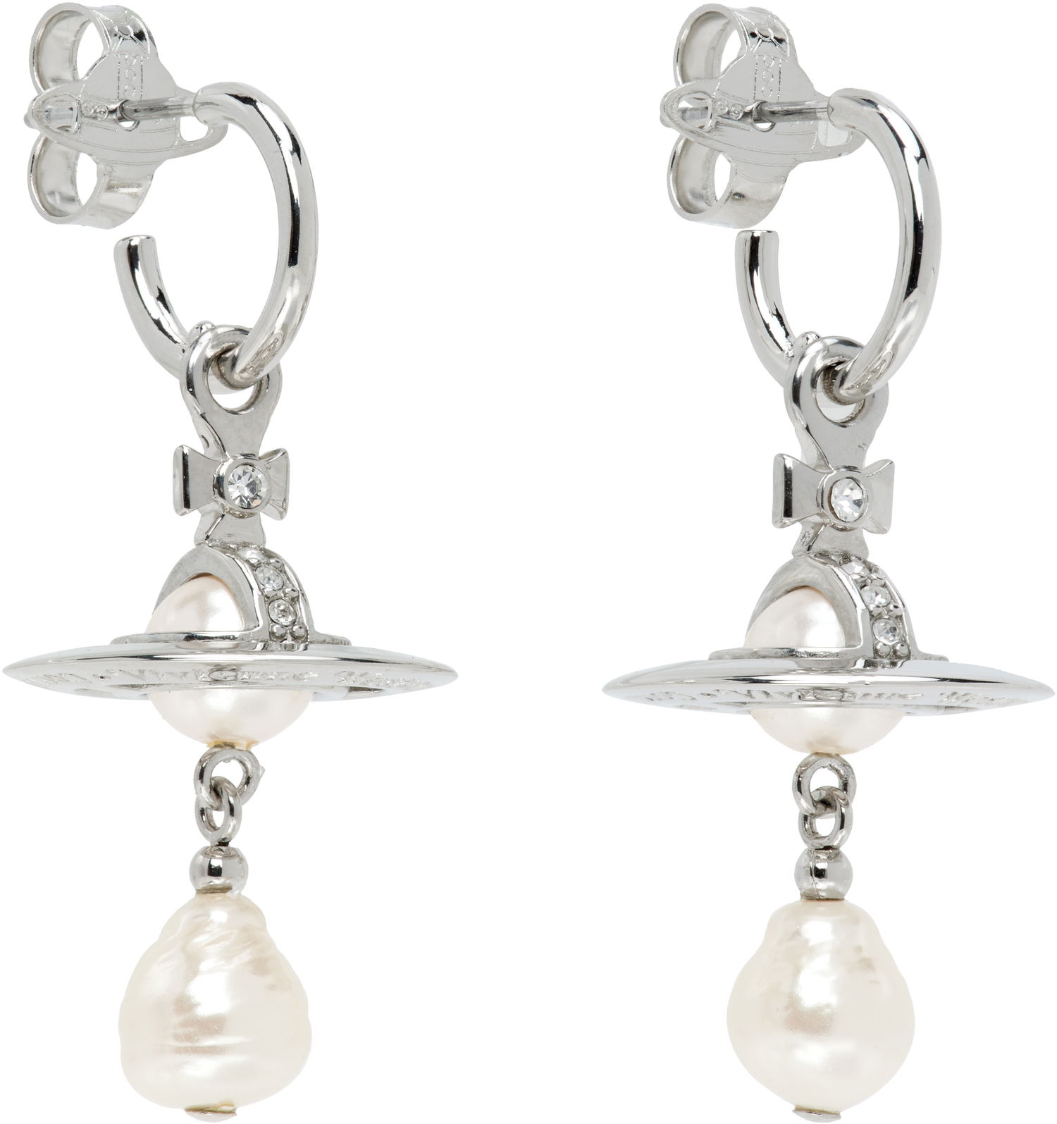 Обеци Vivienne Westwood Vivienne Westwood Aleksa Pearl Drop Earrings Металик | 6202016M-02P543-, 1