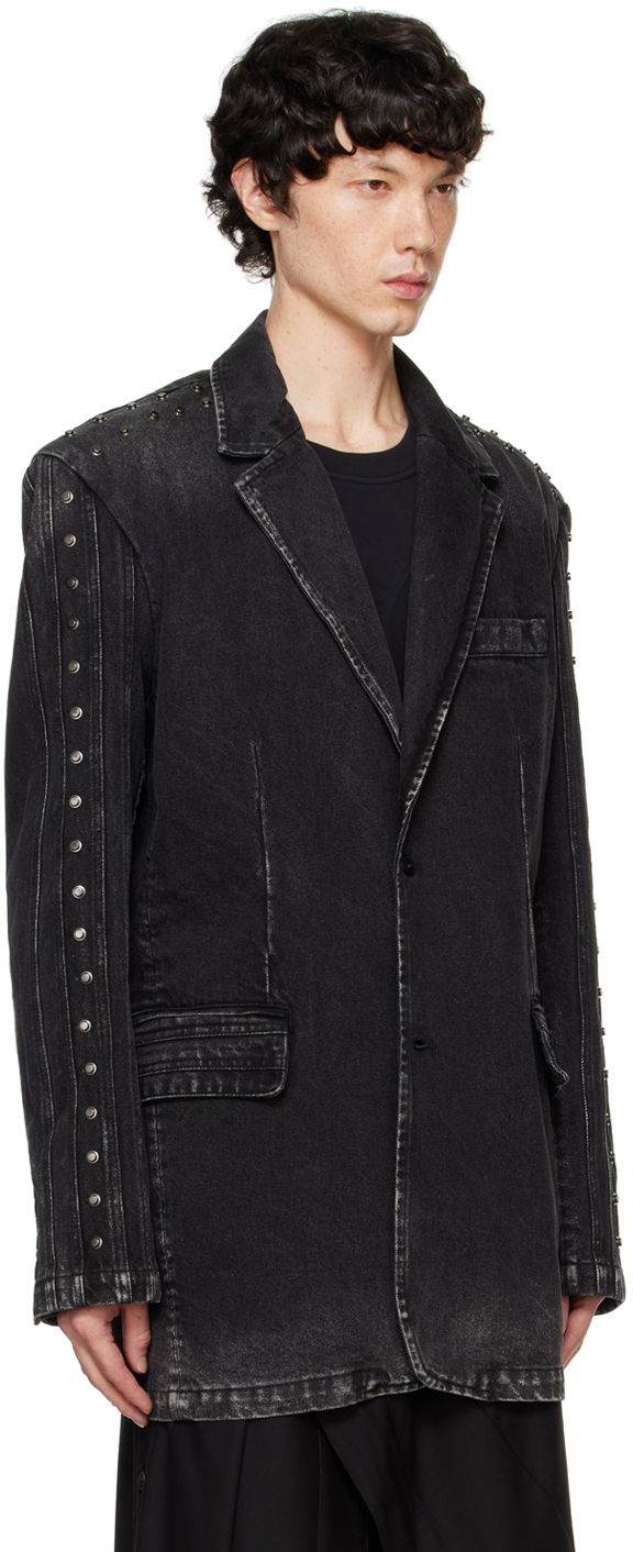 Яке Feng Chen Wang Feng Chen Wang Paneled Denim Blazer Черно | FUF18JK26, 1