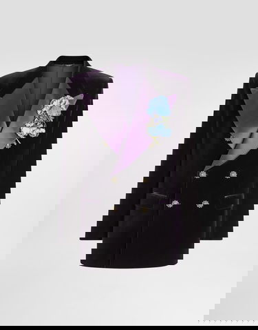 Яке Dolce & Gabbana Sicilia Double-breasted Smooth Velvet Jacket Лилаво | G2VO3ZFUVG7B0324, 0