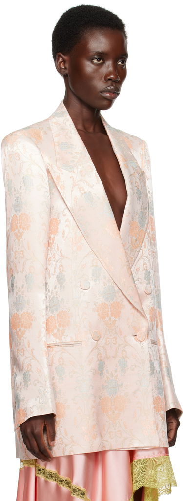 Палта Dries Van Noten Dries Van Noten Floral Jacquard Double-Breasted Blazer Розово | 251-010409-1540, 1