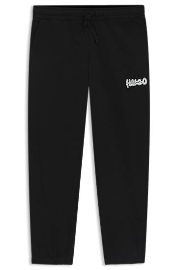 Cotton-terry tracksuit bottoms with logo print
