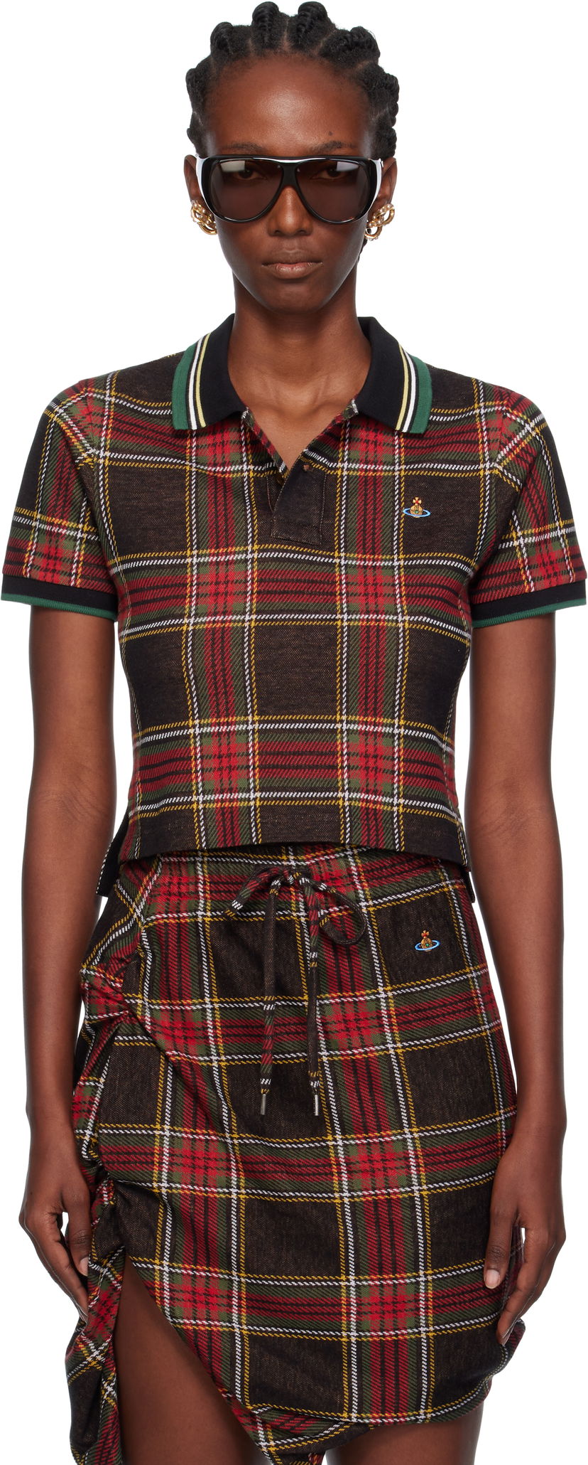 Поло тениска Vivienne Westwood Vivienne Westwood Classic Cropped Plaid Polo Многоцветен | 1H010003-J009T-