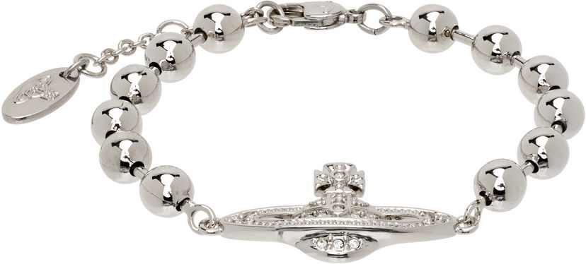 Гривна Vivienne Westwood Thames Mini Bas Relief Crystal Beaded Bracelet Металик | 6102024O-02P409-