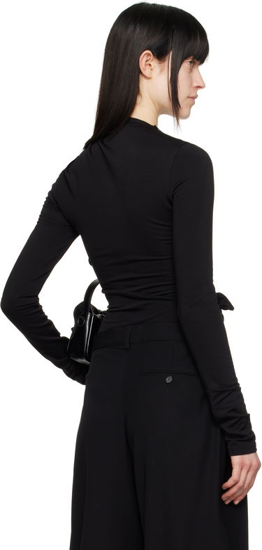 Тениска Acne Studios Acne Studios Knotted Cutout Long Sleeve Top Черно | AL0453-, 2
