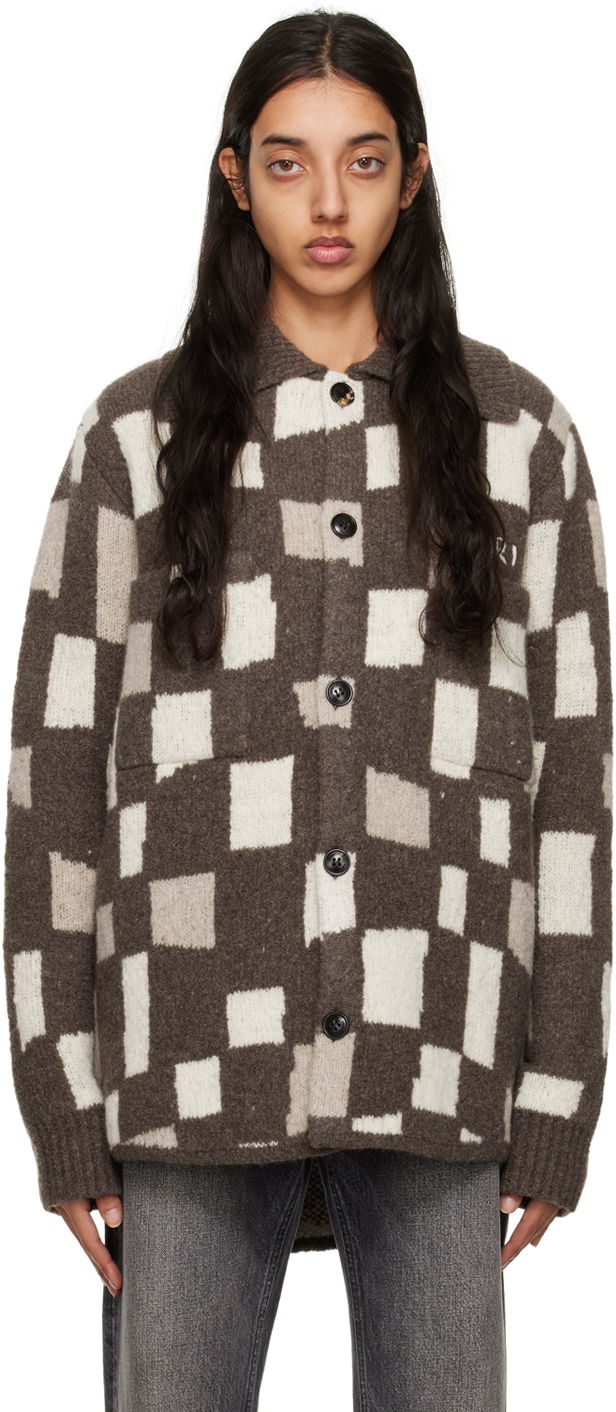 Пуловер AMIRI Checkered Wool Jacket Кафяво | PS23MKL002-210, 0