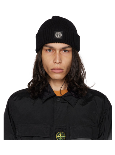 Шапка Stone Island Patch Beanie Черно | 7915N22C3