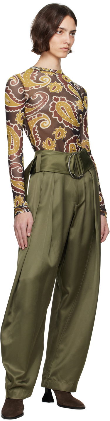 Тениска JW Anderson JW Anderson Paisley Mesh Long Sleeve T-Shirt Кафяво | JO0138-PG1788, 4