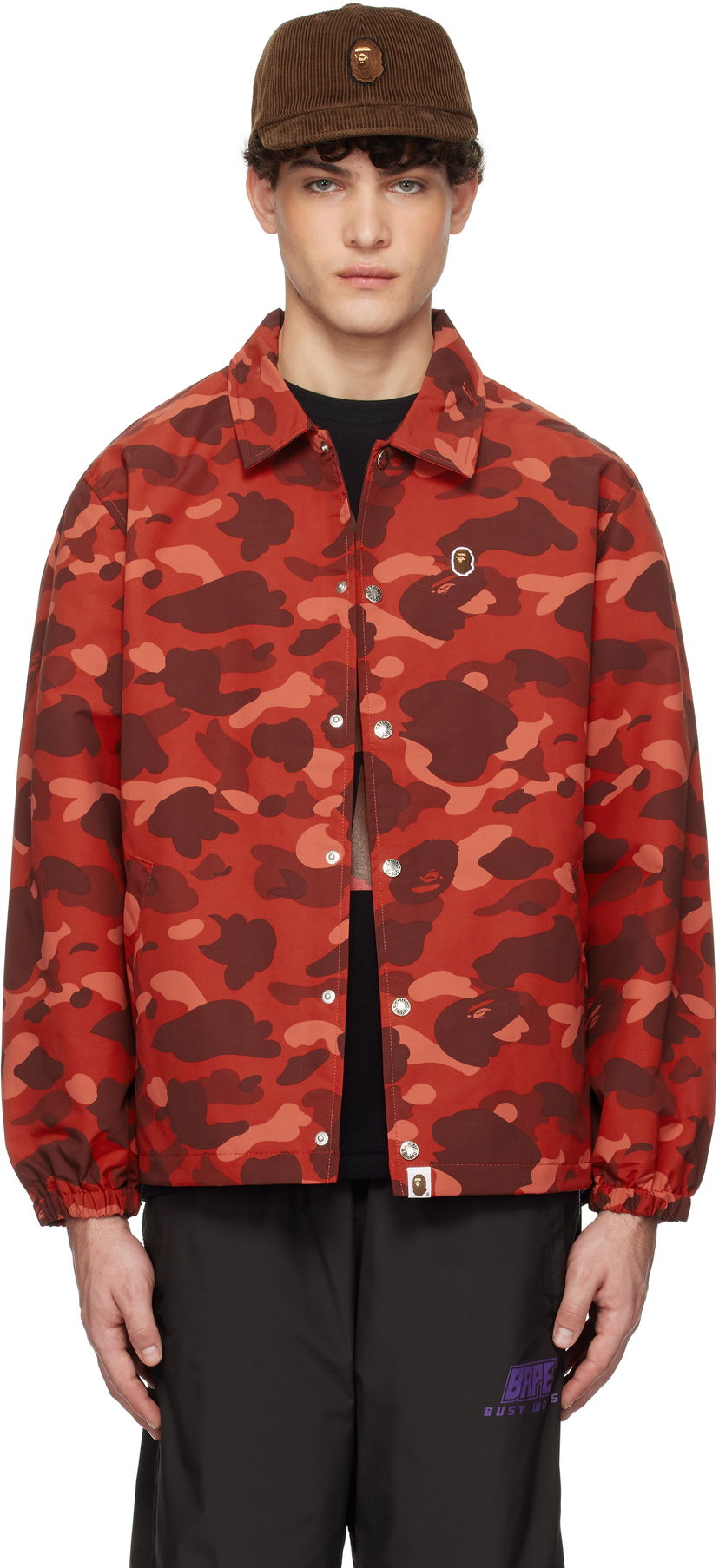 Ветровка BAPE Color Camo One Point Coach Jacket Червено | 001LJK801007M