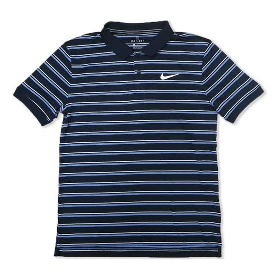 Поло тениска Nike Striped Polo Shirt Синьо | CI9155-451