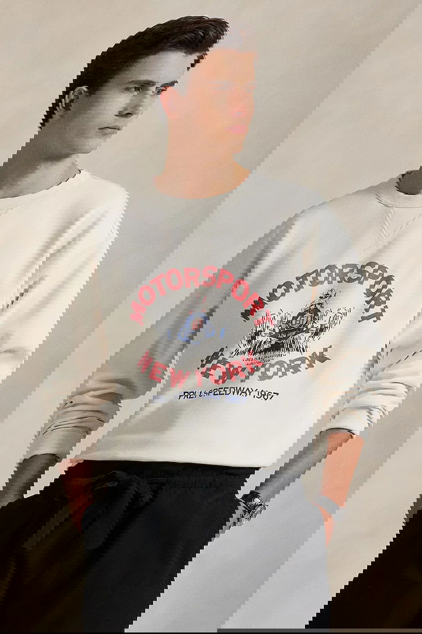 Суитчър Polo by Ralph Lauren Polo Ralph Lauren Long Sleeve Motorsport Graphic Sweatshirt Бяло | 710972336, 0