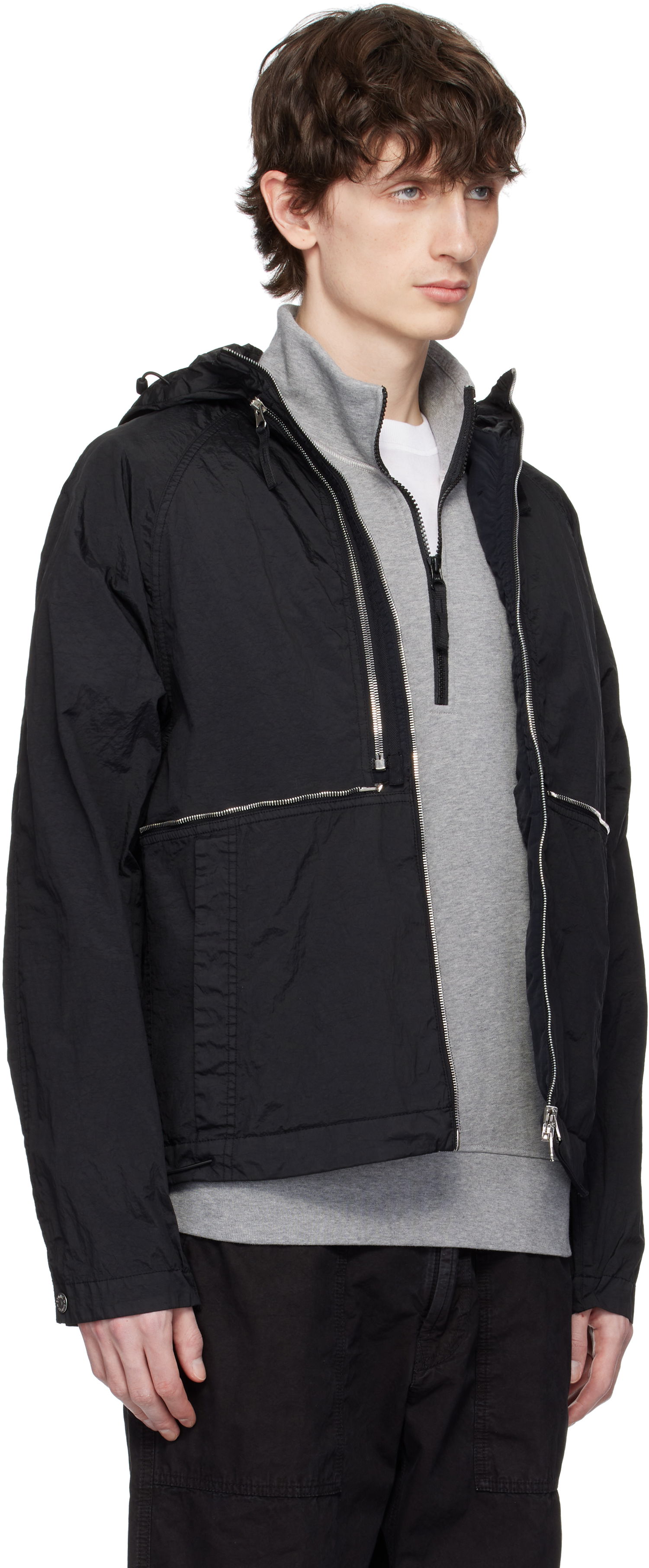 Ветровка Stone Island Stone Island Nylon Metal Watro-TC ECONYL Jacket Черно | K1S15 4100020 S0020, 1