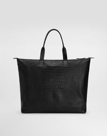 Голяма пазарска чанта Dolce & Gabbana Dolce & Gabbana Large Crocodile-Print Calfskin Shopper Черно | BM2374AS42280999, 3