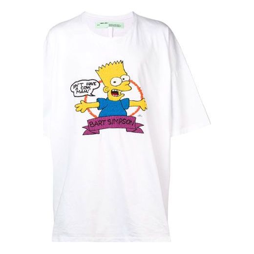 Тениска Off-White Bart Simpson Oversize T-Shirt Бяло | OMAA066S191850040188