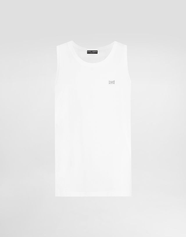 Dolce & Gabbana Oversize Cotton Singlet With Metal Tag