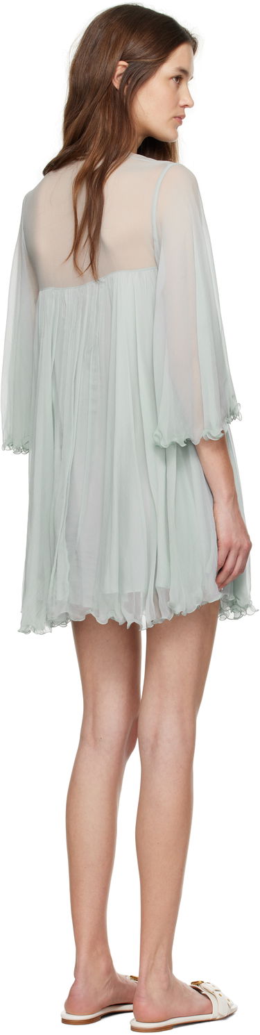 Pокля CHLOÉ Chloé Pleated Mini Dress Зелено | CH25SRO27116, 2
