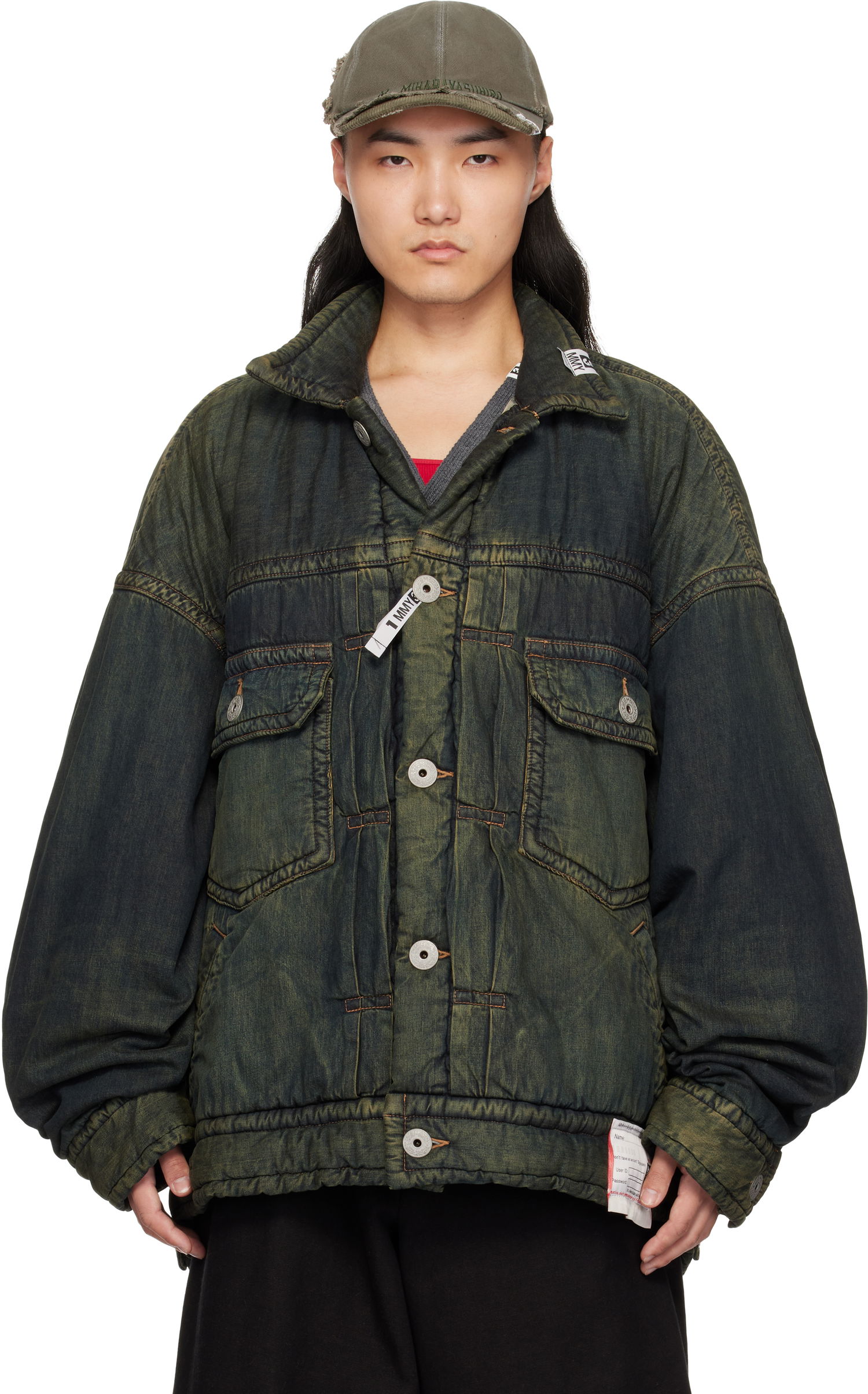 Пухо яке Maison MIHARA YASUHIRO Maison MIHARA YASUHIRO Huge Puffer Denim Jacket Зелено | A13BL023, 0