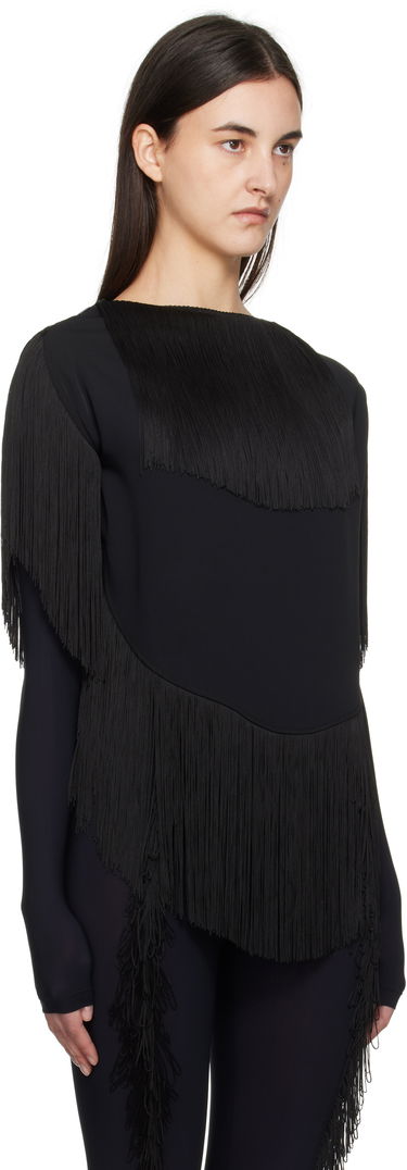 Пуловер Maison Margiela MM6 Maison Margiela Fluid Fringe Blouse Черно | S52NC0351 S37977, 1