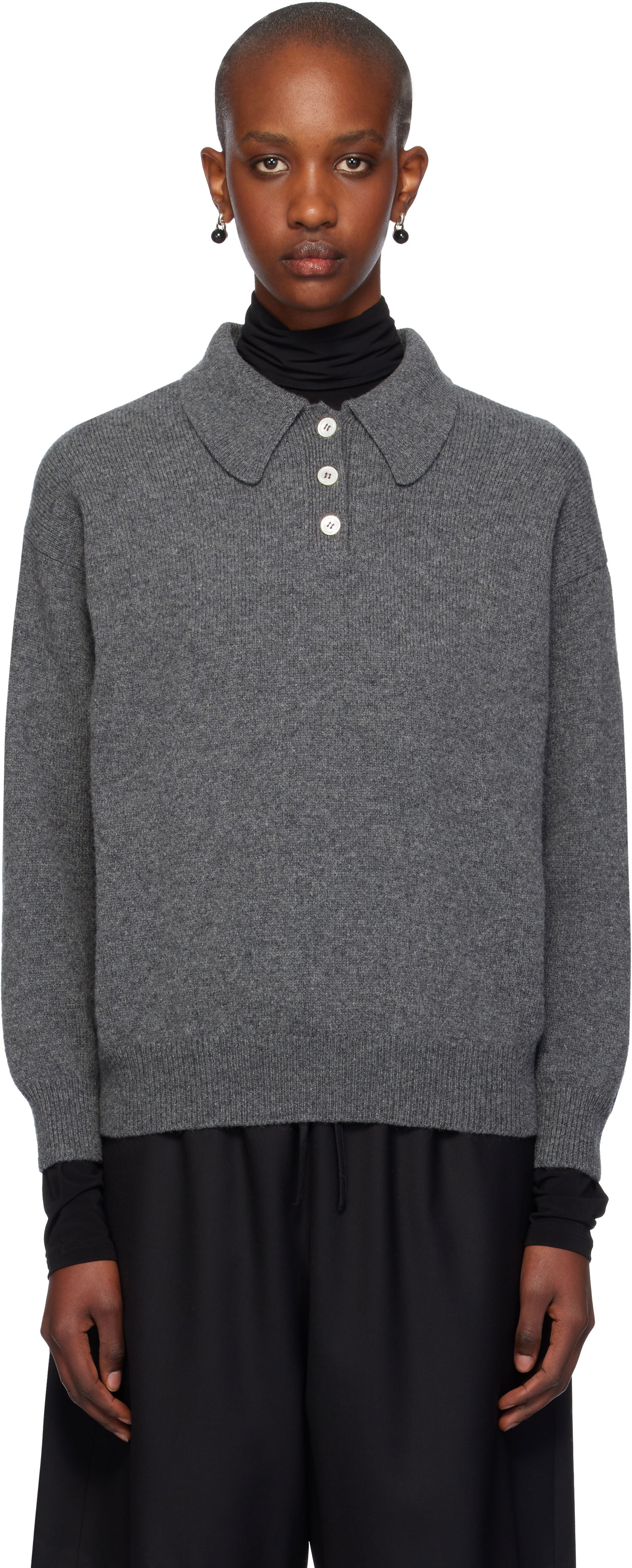 Пуловер &Daughter Wool Polo Sweater Сиво | HKN03893, 0