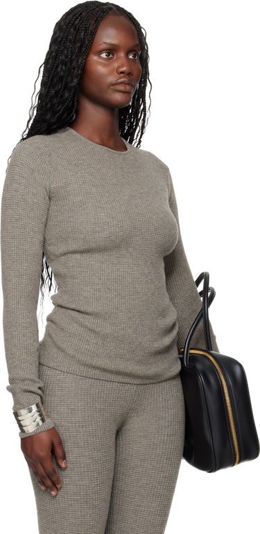 Тениска Fear of God Fear of God ESSENTIALS Holiday Waffle Long Sleeve T-shirt Сиво | 192HO257242FW, 1