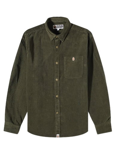 Риза BAPE One Point Corduroy Relaxed Fit Shirt Olive Drab Зелено | 001SHI801007M-ODR