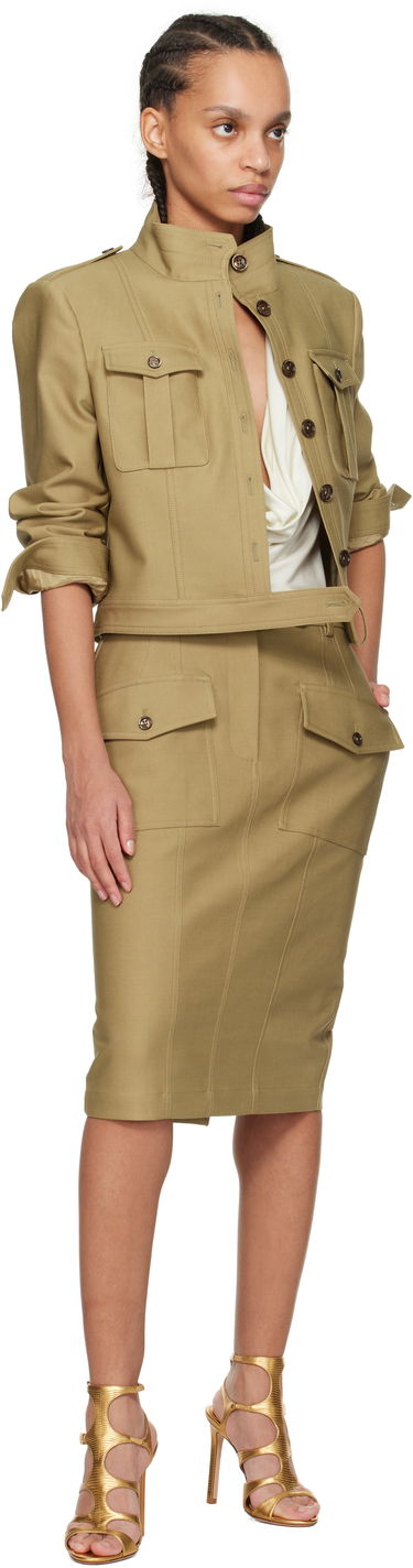 Пола Tom Ford Tom Ford Patch Pocket Midi Skirt Бежово | GC5768-FAX1402, 3