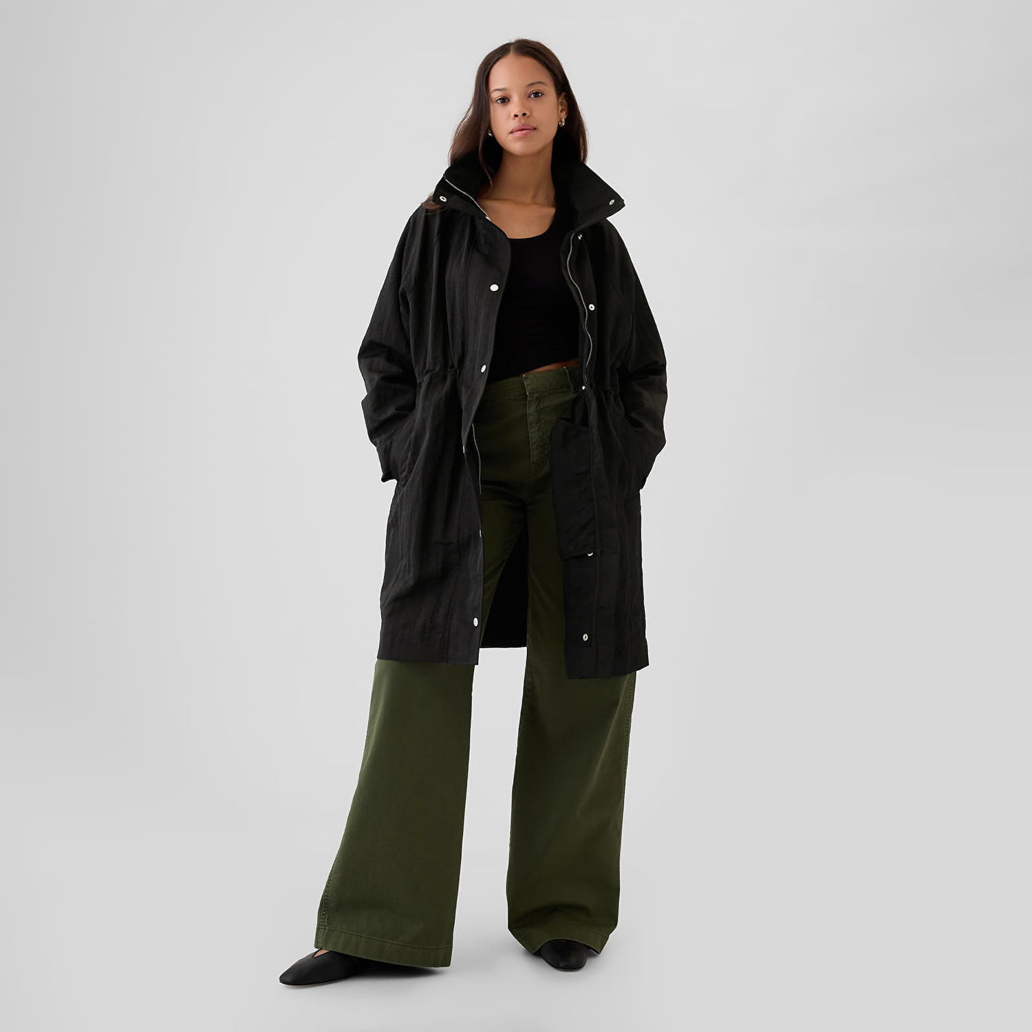 Яке GAP Jacket Nylon Parka Black M Черно | 498993-00, 0