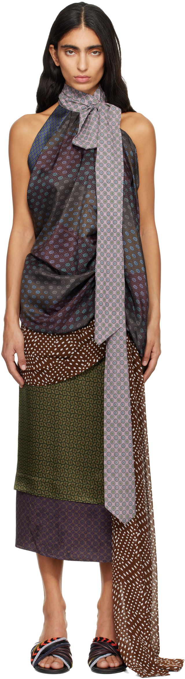 Dries Van Noten Silk Halterneck Top