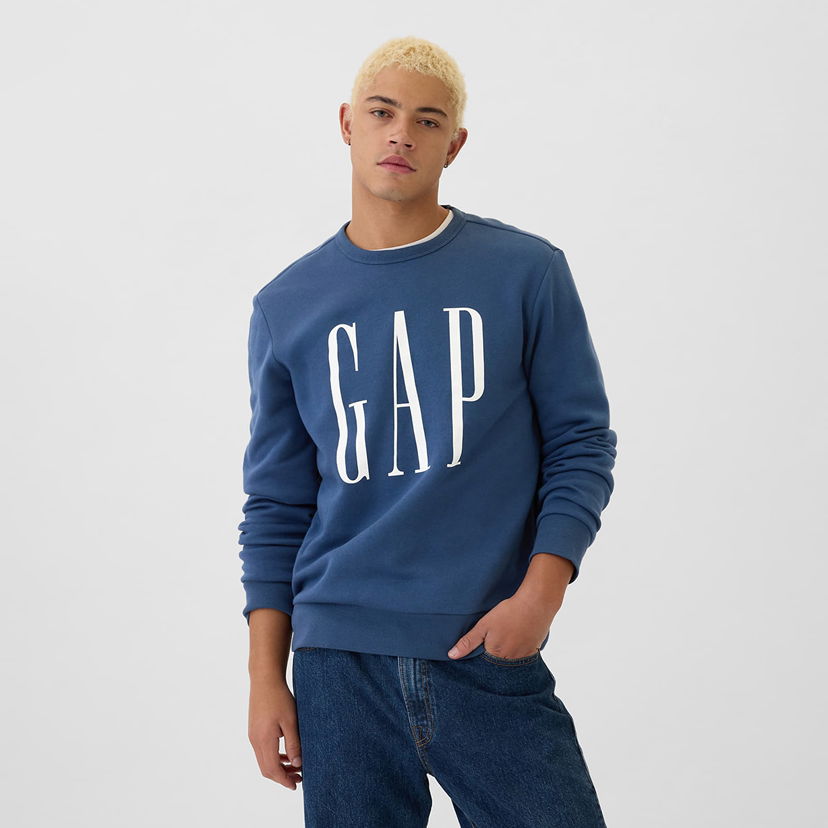 Суитчър GAP Sweatshirt Fleece Sweatshirt Blue Shade XS Тъмно синьо | 542214-03