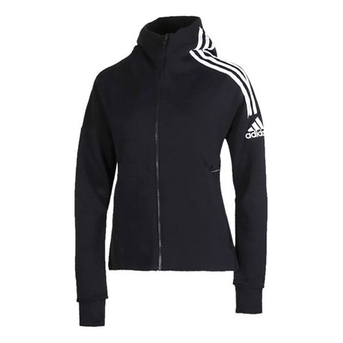 Суитчър adidas Originals Three Stripes Print Hooded Jacket Черно | FL1959, 0