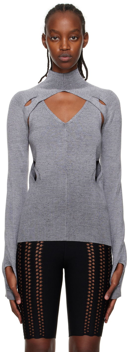 Пуловер Dion Lee Cutout Turtleneck Top Сиво | C7078P22, 0