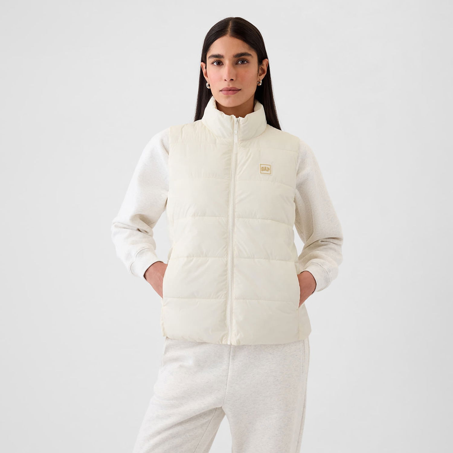 Жилетка GAP Logo Puffer Vest Ivory Frost XS Бяло | 498413-04, 0