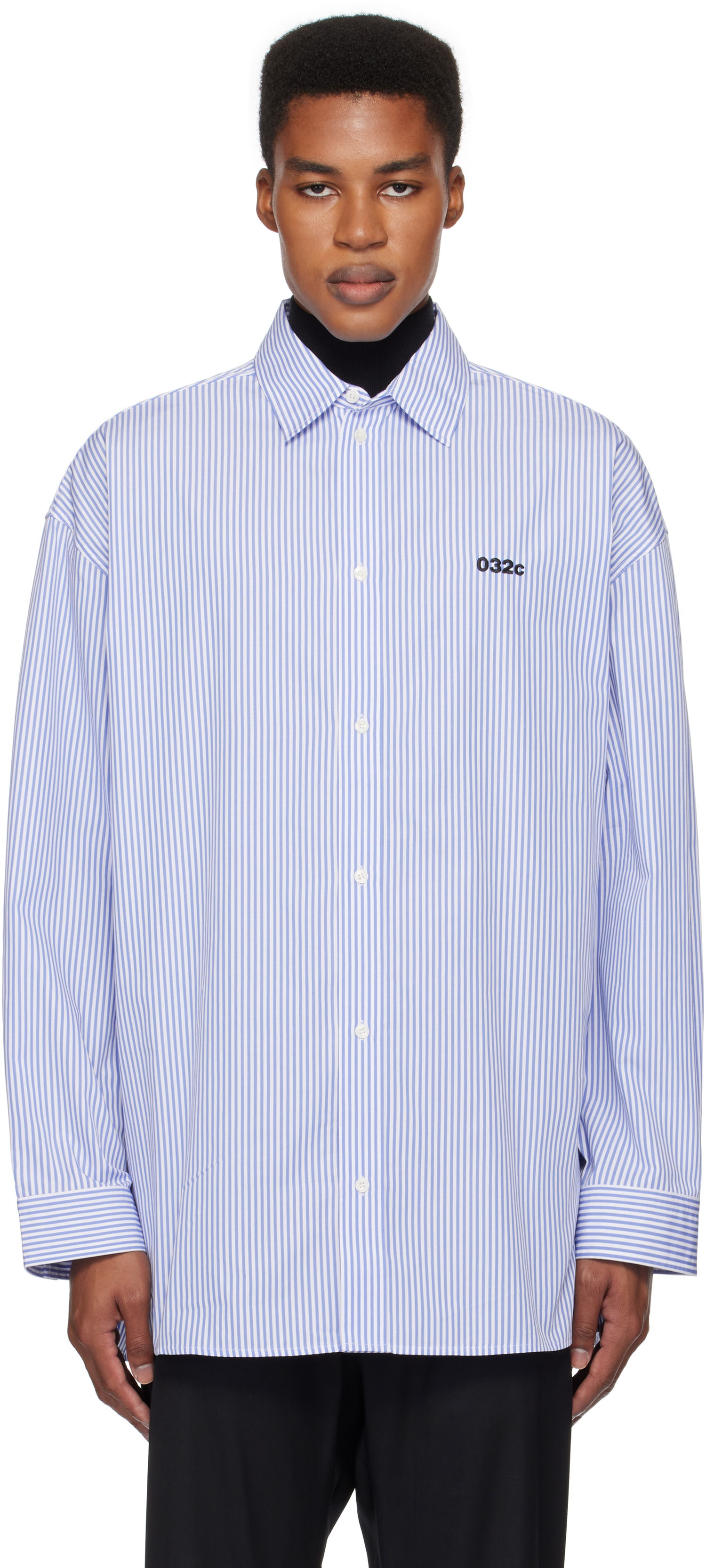 Риза 032C Oversized Stripe Shirt Синьо | F24-URW-1304-350, 0