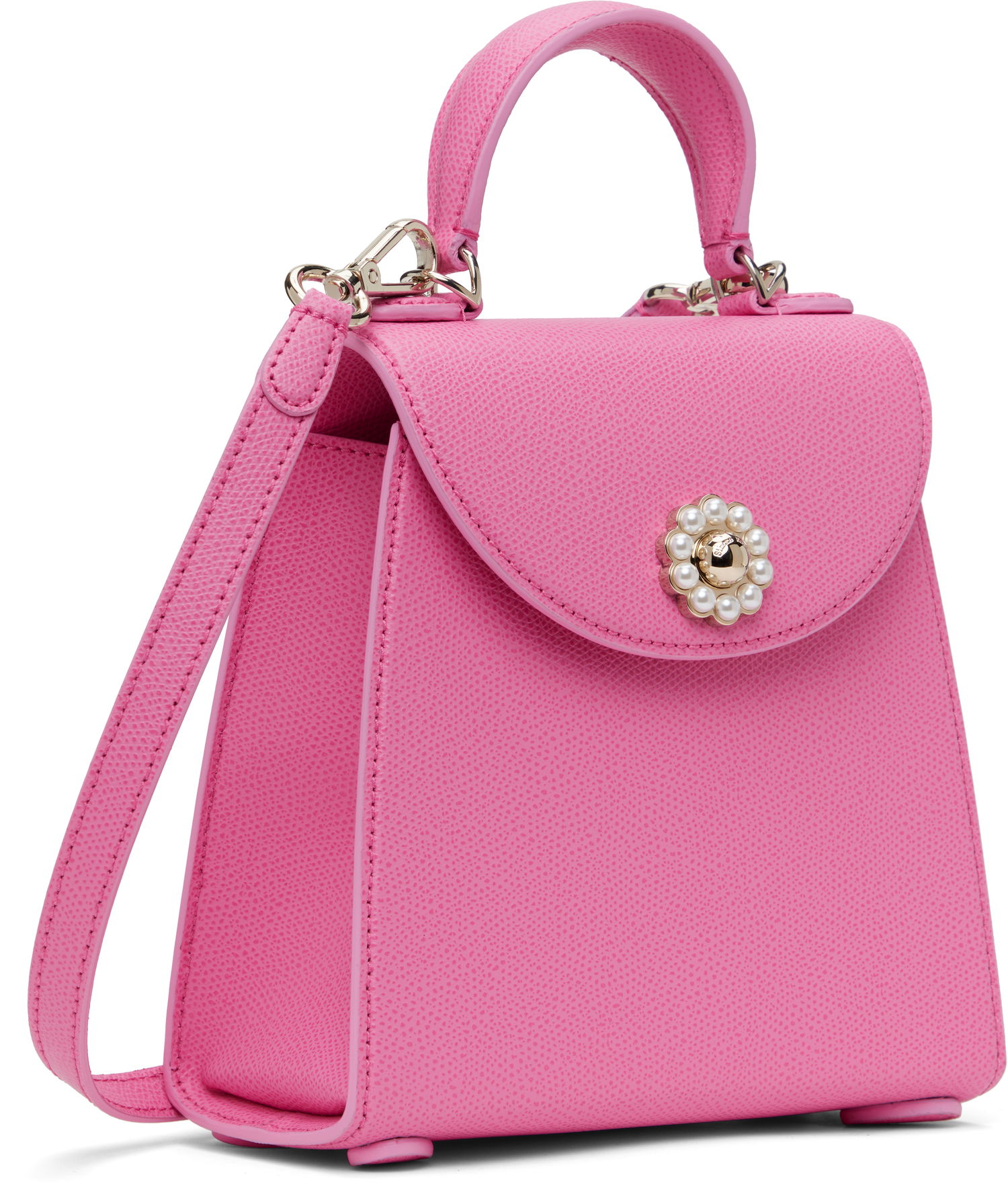 Дамска чанта Simone Rocha Simone Rocha Mini Valentine Pearl-Embellished Crossbody Bag Розово | BAG172 0787, 1