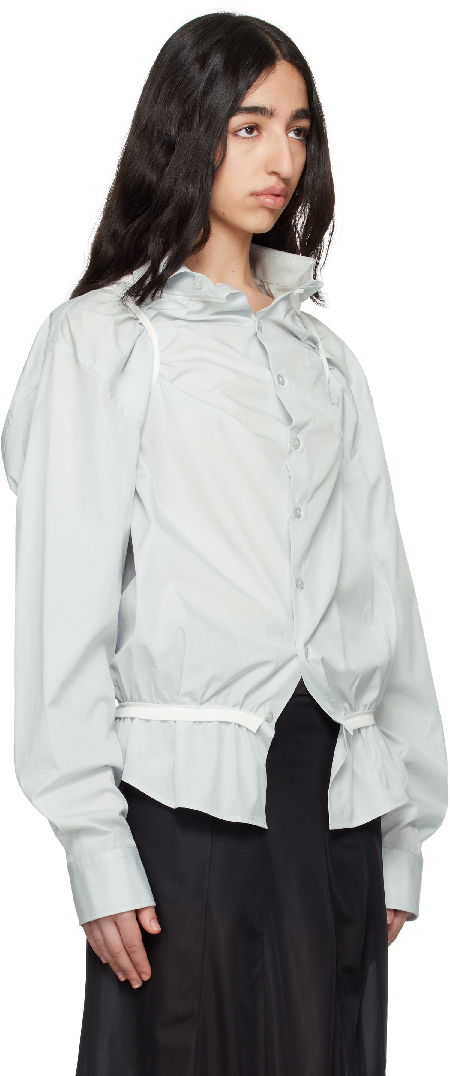 Риза Maison Margiela Maison Margiela Piping Shirt Сиво | S51DT0019 M35397, 1