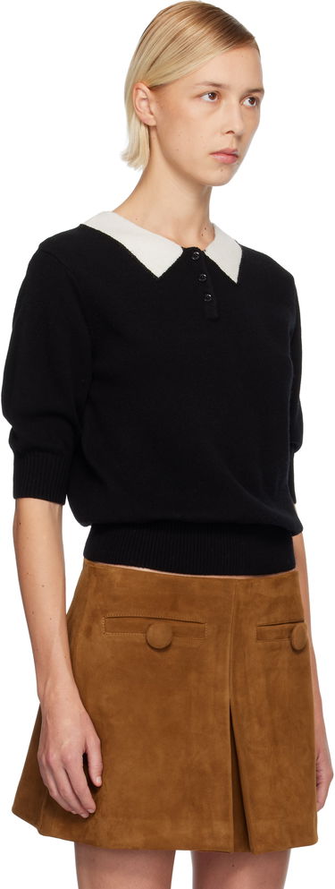 Поло тениска Marc Jacobs Short-Sleeve Contrasting Collar Knit Polo Черно | 2F5RTP012K21, 1