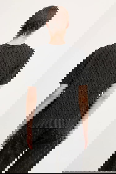 Пуловер Carhartt WIP Carter Cotton Cable Knit Short-Sleeve Sweater Сиво | I035181.89GD, 2