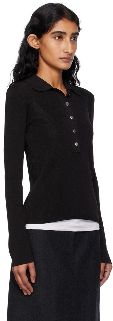 Поло тениска A.P.C. A.P.C. Mila Knit Polo Top Черно | VIAMD-F23433, 1