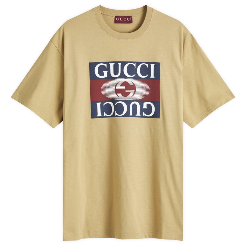 Тениска Gucci Mirrored Logo T-Shirt Бежово | 796395-XJGQ2-2293