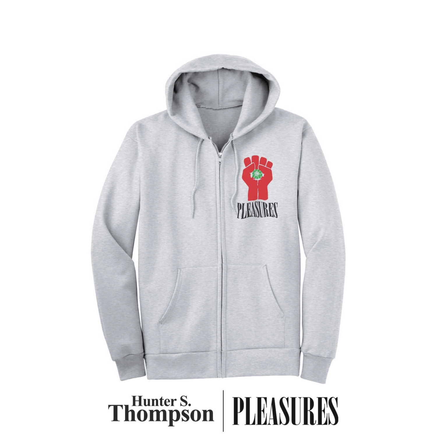 Суитчър Pleasures HST Zip Hoodie Сиво | P22W051-GREY, 1