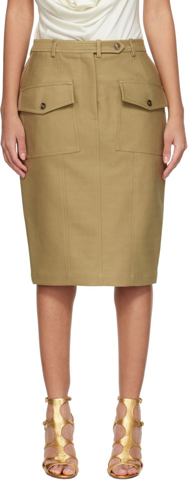 Пола Tom Ford Tom Ford Patch Pocket Midi Skirt Бежово | GC5768-FAX1402, 0
