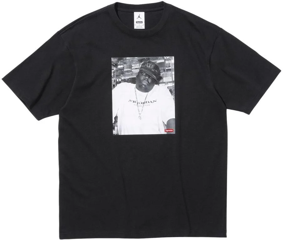 Тениска Supreme Supreme x Air Jordan Biggie Short-Sleeve T-Shirt Size M Черно | FW24KN3-BLK, 0