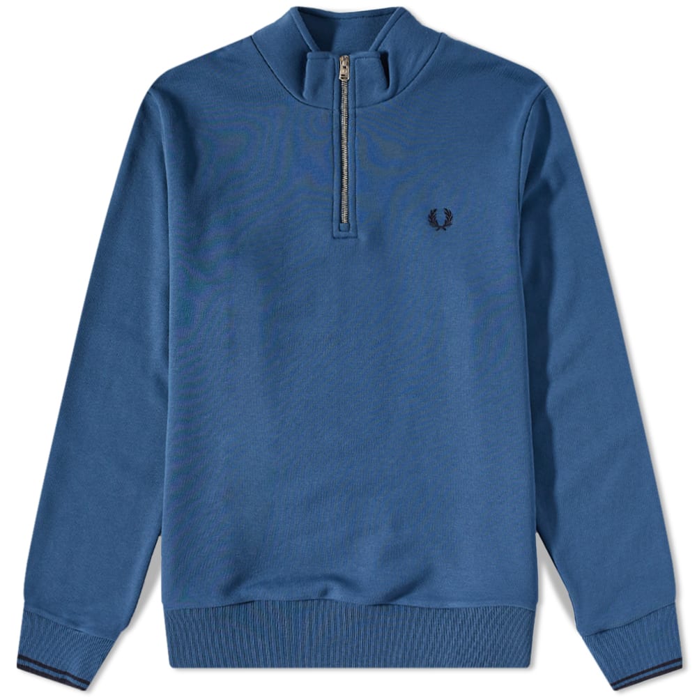 Пуловер Fred Perry Authentic Half Zip Sweat Midnight Blue Тъмно синьо | M3574-963, 0