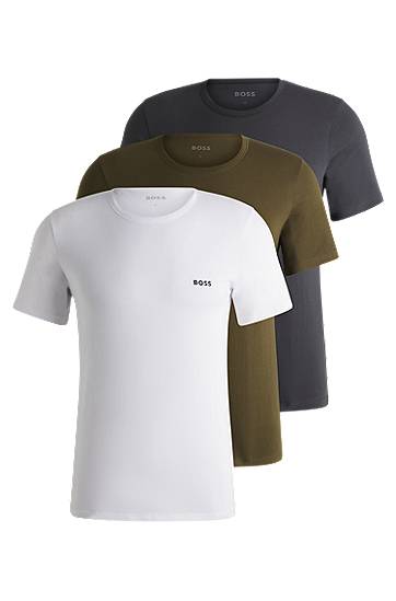 BOSS Three-Pack Cotton Logo T-Shirts