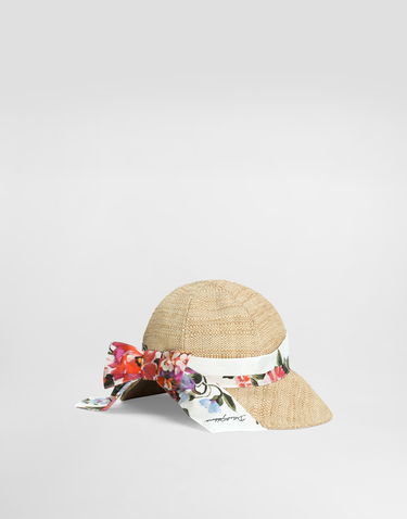 Шапка Dolce & Gabbana Floral-print Band Raffia Hat Бежово | LB5H67G7PWES9000, 1