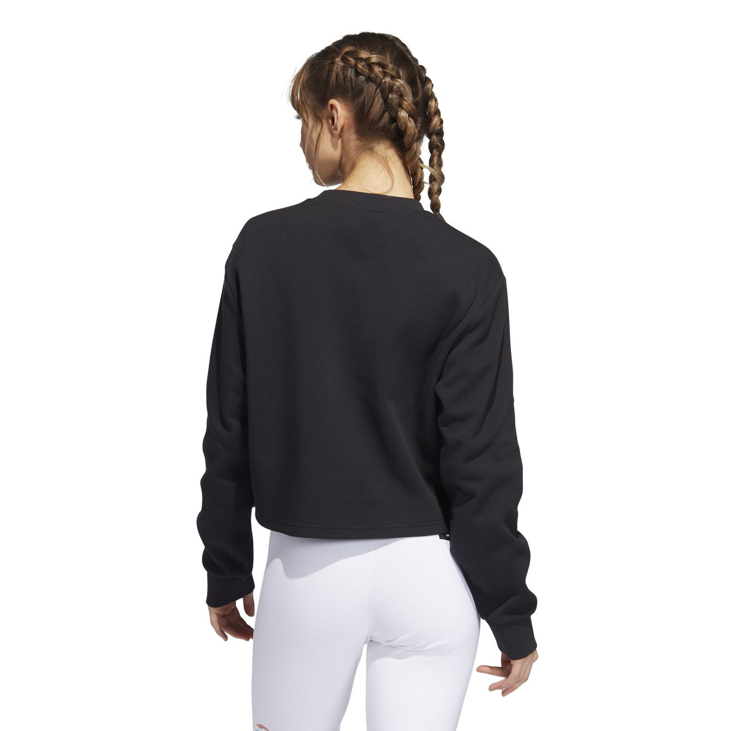 Суитчър adidas Performance Graphic Print Cropped Sweatshirt Черно | H57415, 1