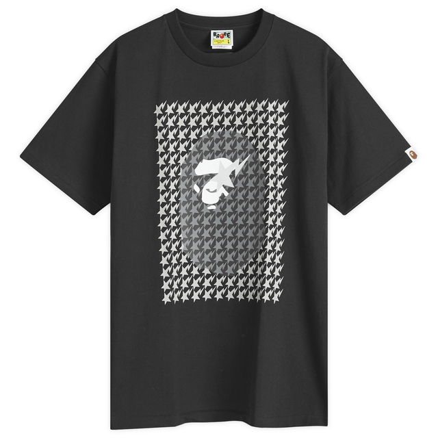 Houndstooth Ape Head Graphic T-Shirt Black