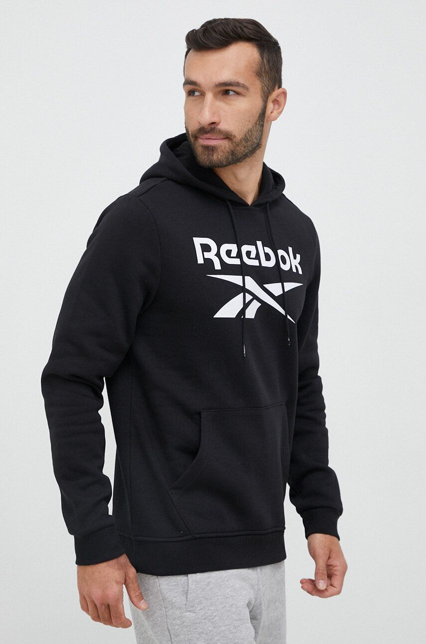 Суитчър Reebok Identity Fleece Stacked Logo Pullover Hoodie Черно | H54802, 0