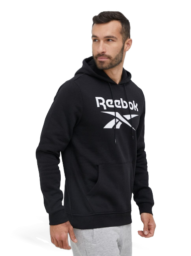 Суитчър Reebok Identity Fleece Stacked Logo Pullover Hoodie Черно | H54802