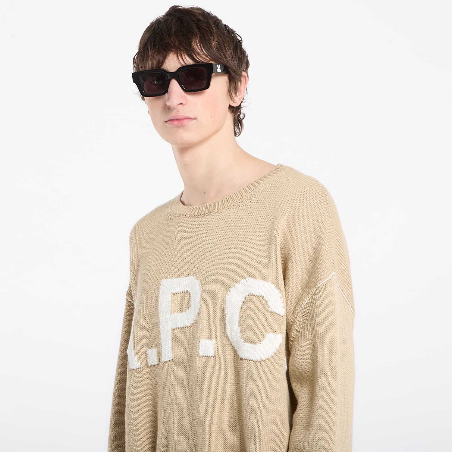 Пуловер A.P.C. Logo Jumper XXL Бежово | WOASL-M23009 AAE, 1