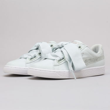 Кецове и обувки Puma Basket Heart Canvas Wn's blue flower - white - silver Синьо | 366495 03, 0